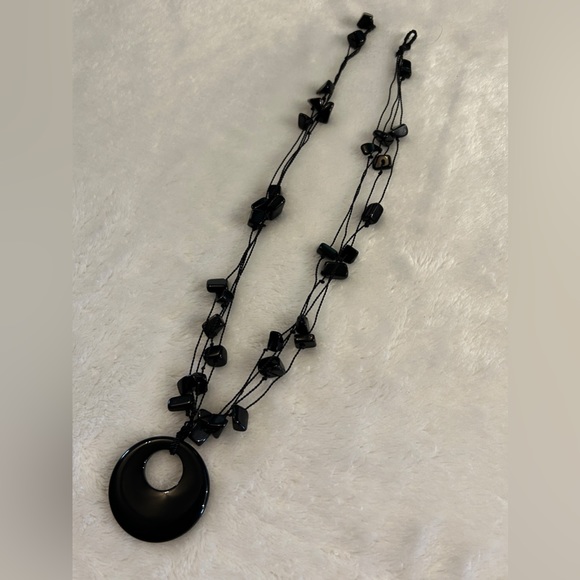 Handmade Black Beaded Pendant Necklace NEW - Picture 12 of 12